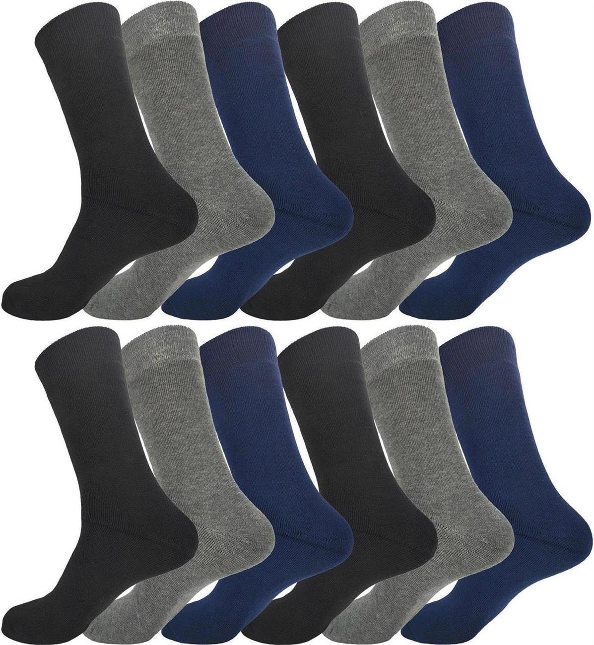 EloModa Thermosocken 12 Paar Thermo Winter Socken Vollfrottee Warm Baumwolle; 39-42 43-46 (12-Paar) 12 Paar, Mix2
