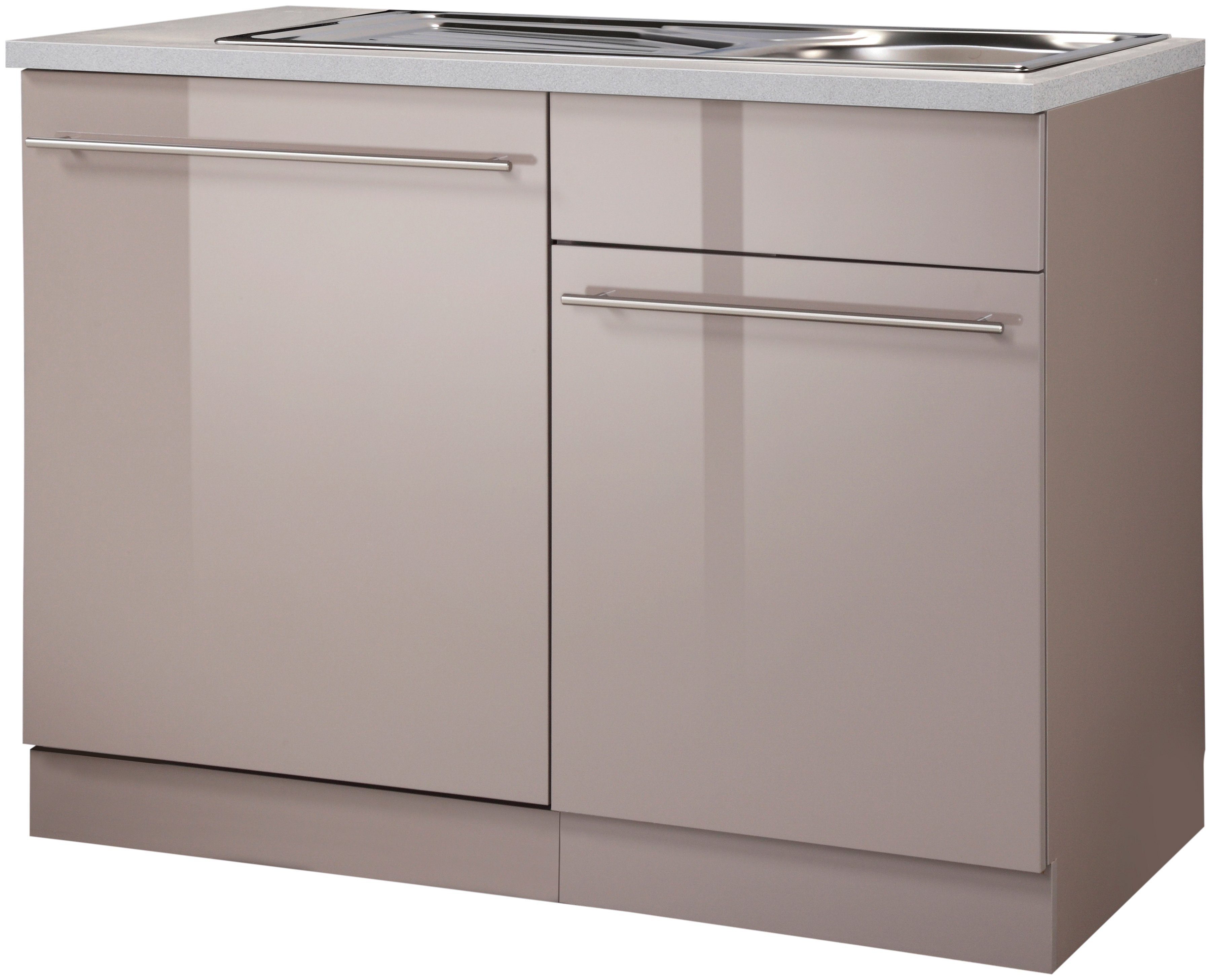 wiho Küchen Spülenschrank Chicago 110 cm breit, inkl. Tür/Sockel für Geschirrspüler