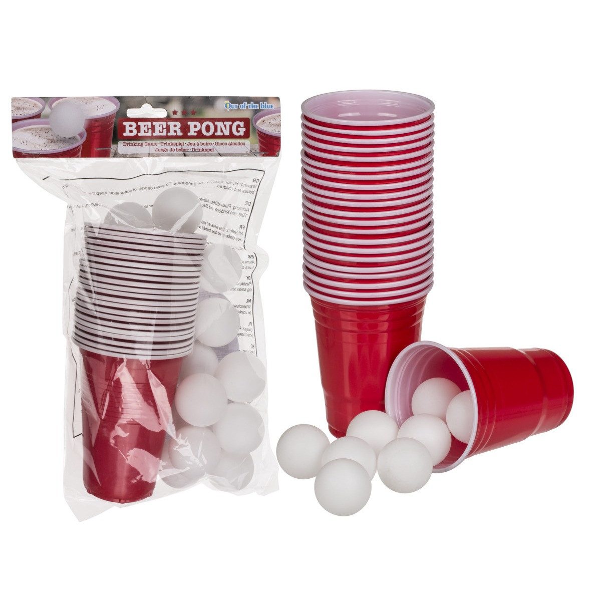 Out of the Blue Bar-Set Beer Pong Set mit 15 Bällen und 22 Bechern