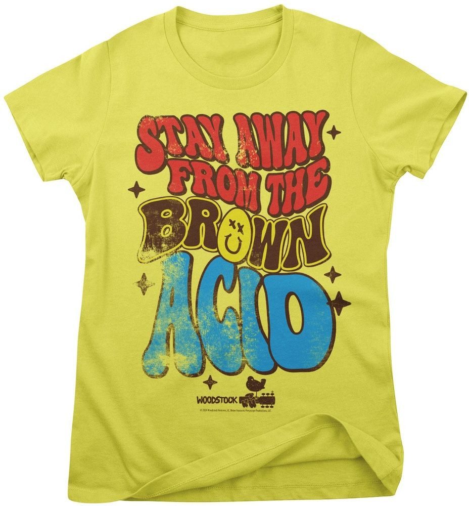 Woodstock T-Shirt Stay Away From The Brown Acid Girly Tee