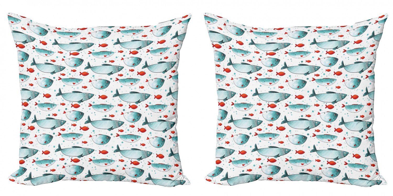 Kissenbezüge Modern Accent Digitaldruck, Fisch Subaquatic (2 Doppelseitiger Stück), Tiermuster Abakuhaus
