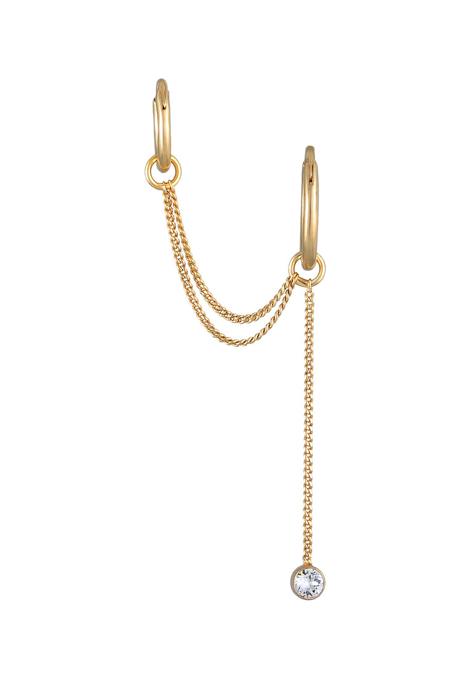 Elli Paar Creolen Ear Chain Creolen Kristall Modern 925 Silber günstig online kaufen