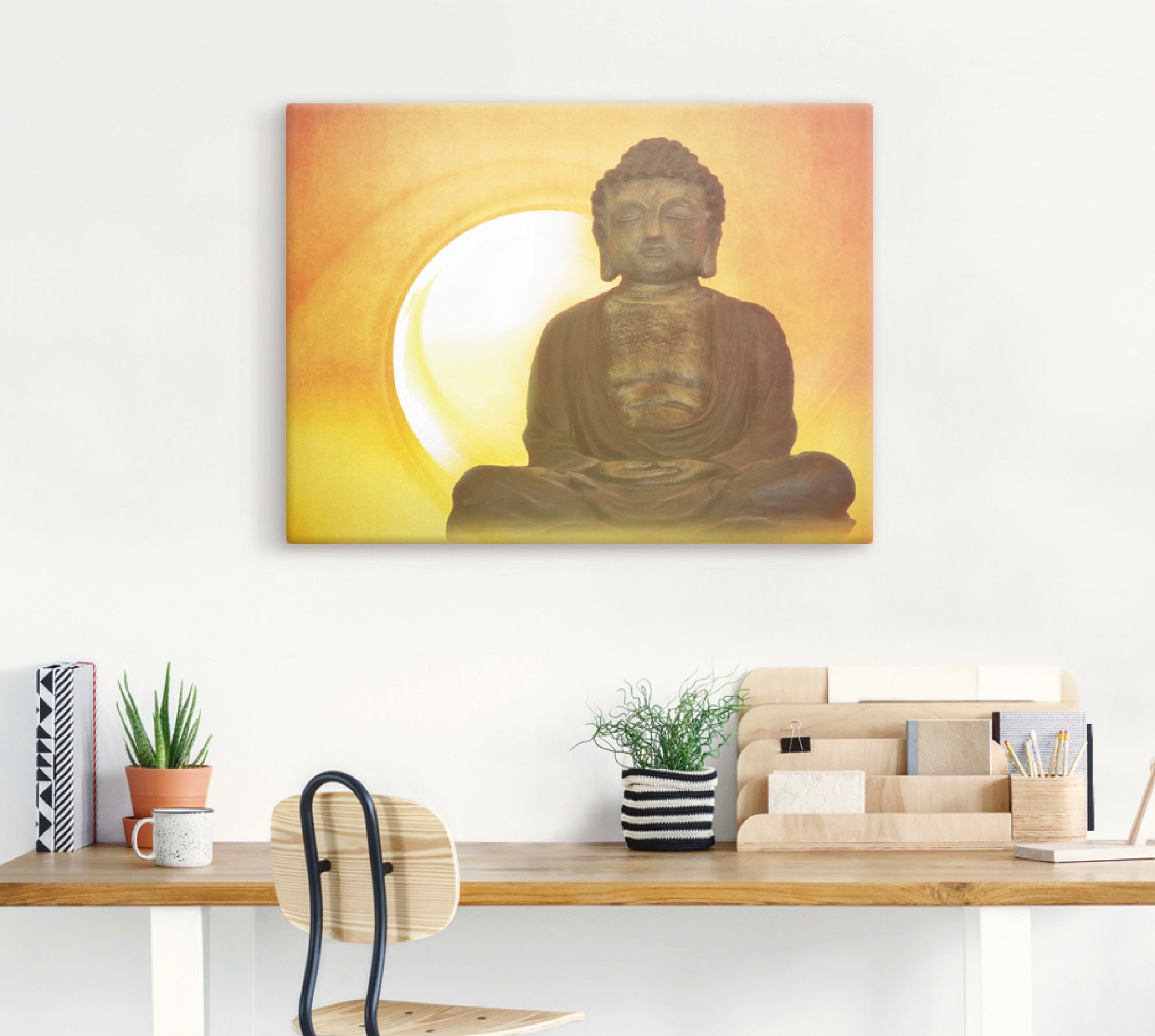 Artland Leinwandbild Buddha 2, Religion (1 St), auf Holzrahmen gespannt