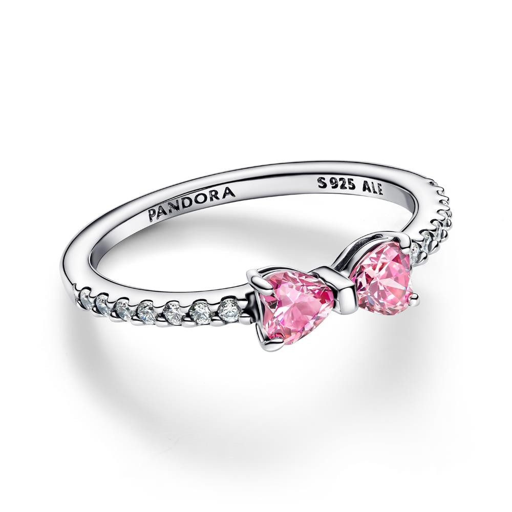 Pandora Fingerring PANDORA Timeless Damenring Schleife aus 925er Silber, Zirkonia