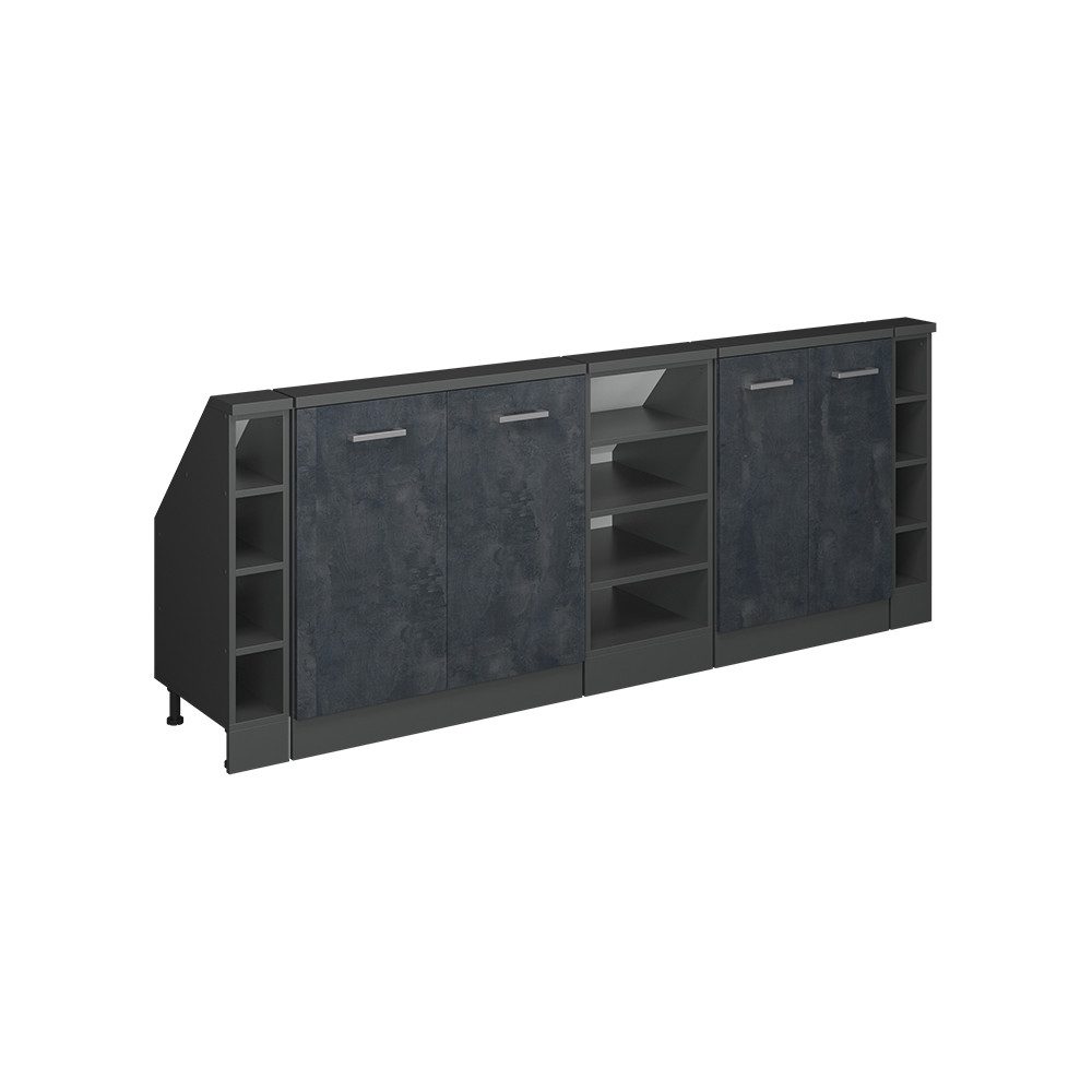 Vicco Unterschrank R-Line, Schwarz Beton/Anthrazit, 215 günstig online kaufen