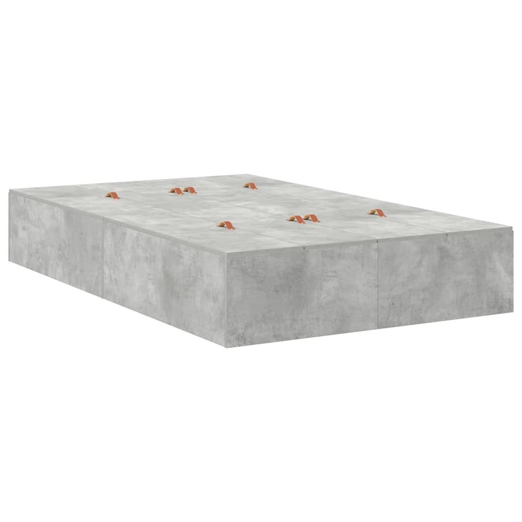 vidaXL Bett Bettgestell Betongrau 190 x günstig online kaufen