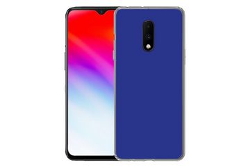 MuchoWow Handyhülle Blau - Einfarbig - Dunkelblau, Phone Case, Handyhülle OnePlus 7, Silikon, Schutzhülle