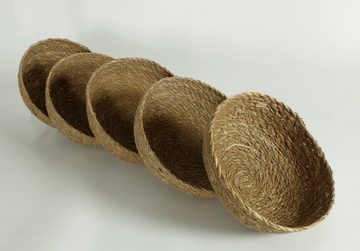 Kobolo Dekokorb Dekoschale aus Typha - rund 23 cm - 5 Stück