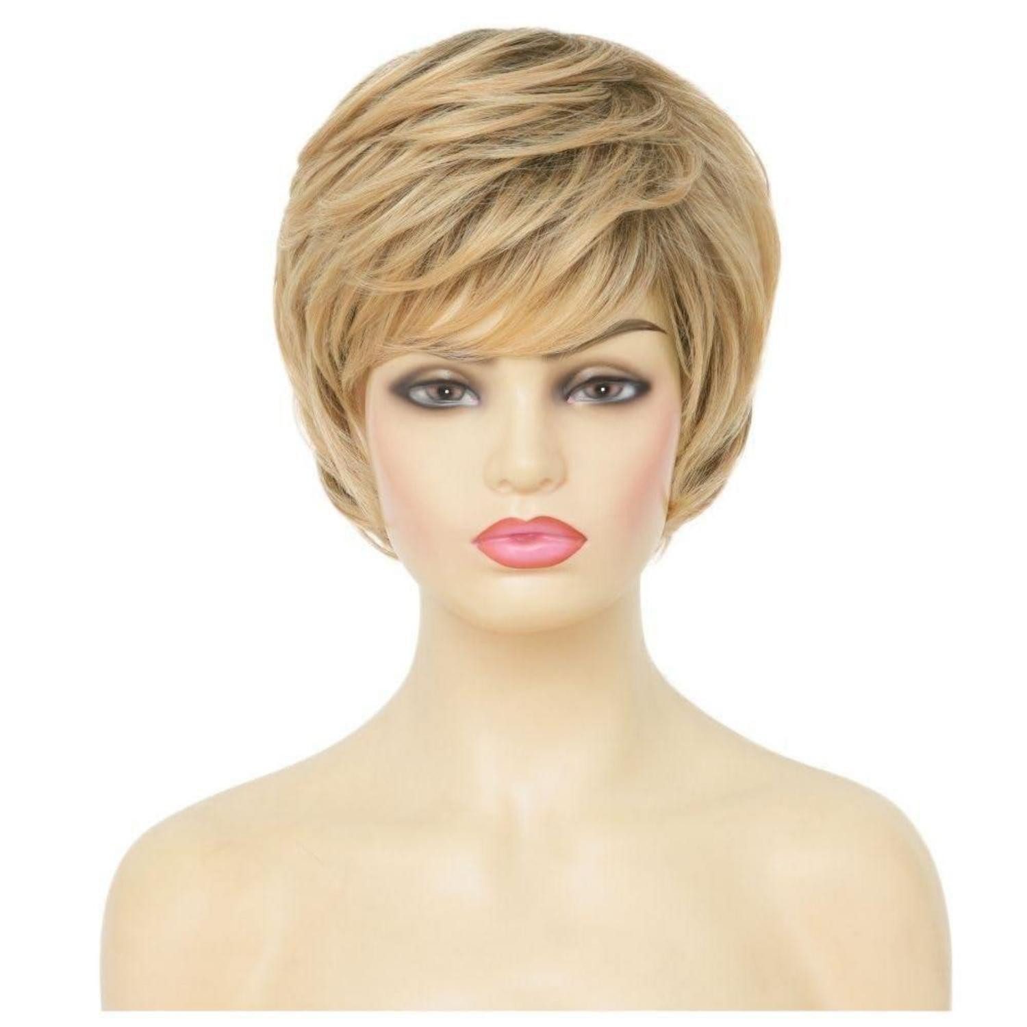 LuxusKollektion Kunsthaarperücke Perücke Pixie Cut Shaggy Layered Hitzebeständige Faser Blonde