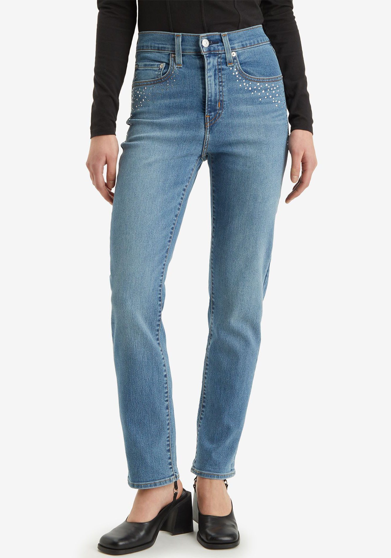 Levi's® Straight-Jeans 724 HIGH RISE STRAIGHT CAMP DENIM RHINESTONE