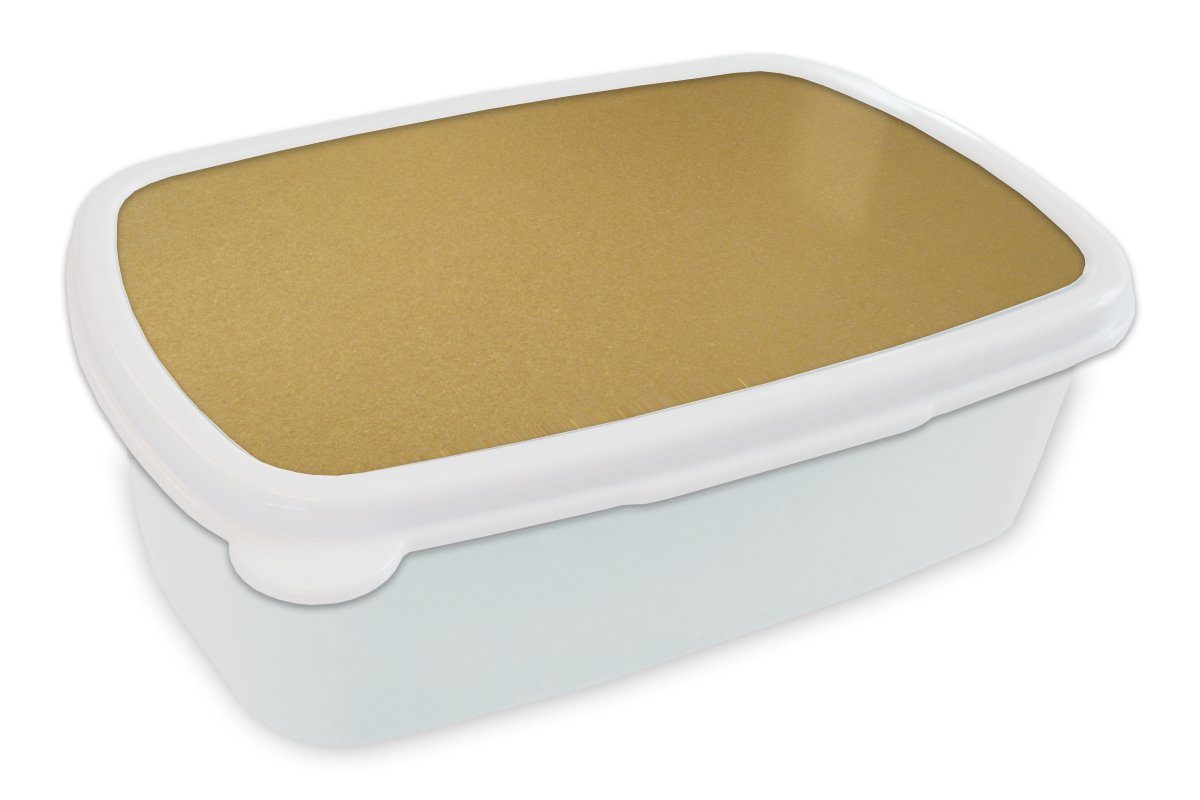 MuchoWow Lunchbox Gold - Metallisch - Luxus - Design, Kunststoff, (2-tlg), Brotbox für Kinder und Erwachsene, Brotdose, für Jungs und Mädchen weiß