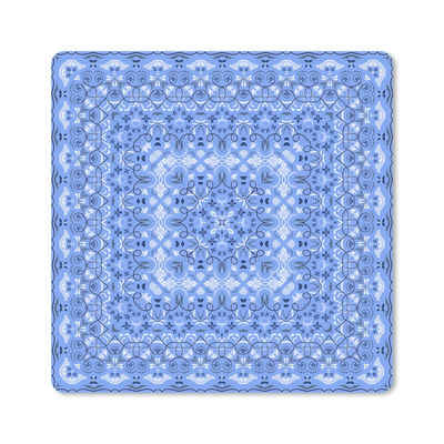 MuchoWow Gaming Mauspad Persischer Teppich - Muster - Blau (1-St), Gaming, Rutschfester Unterseite, Mausunterlage, 80x80 cm, XXL, Großes