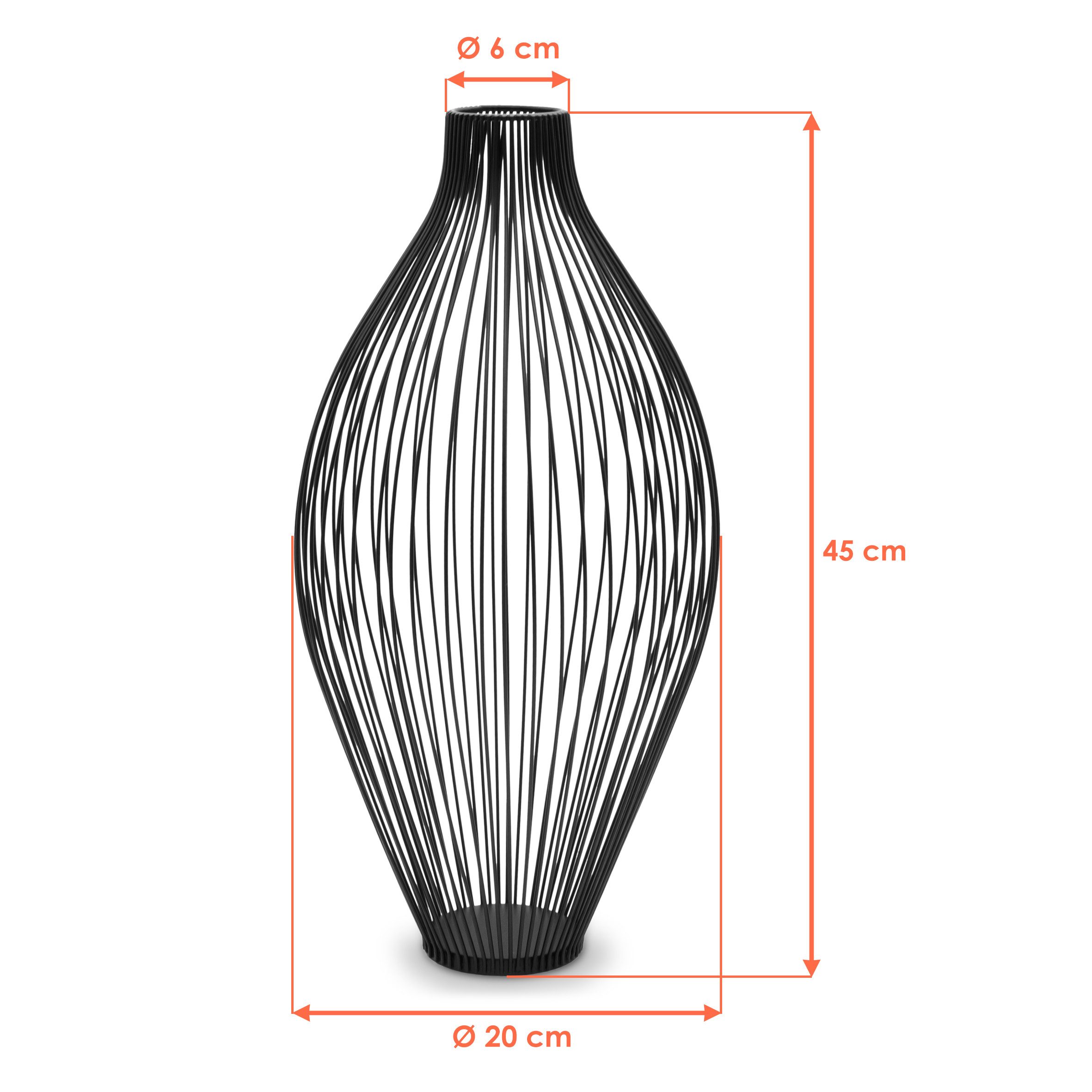 Spetebo Dekovase Metall Vase im Gitter Design für Trockenblumen - 45 cm (St günstig online kaufen