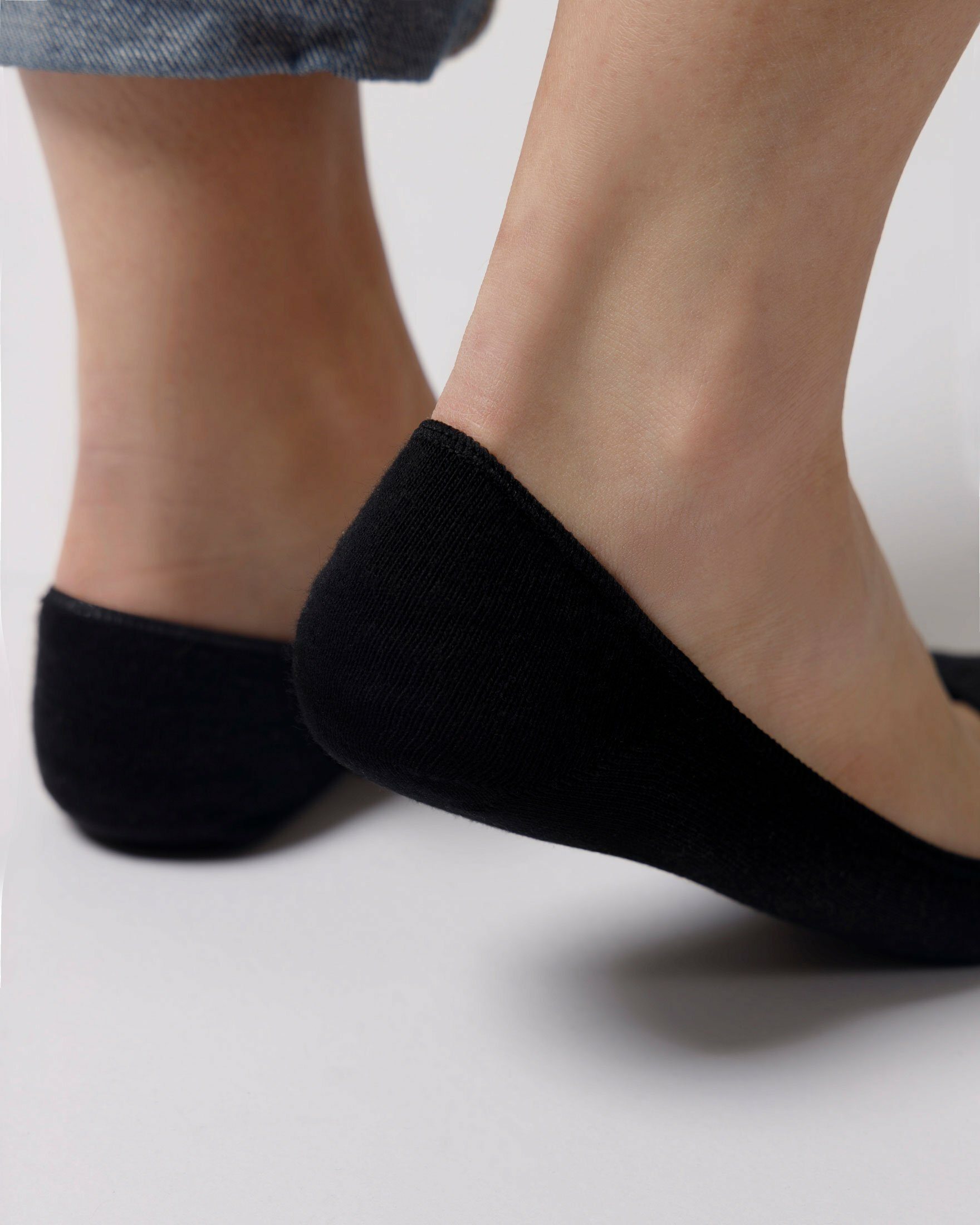Füßlinge für Socken Bio-Baumwolle, aus Ballerina perfekt Schwarz Ballerinas (6-Paar) SNOCKS Low Cut Füßlinge