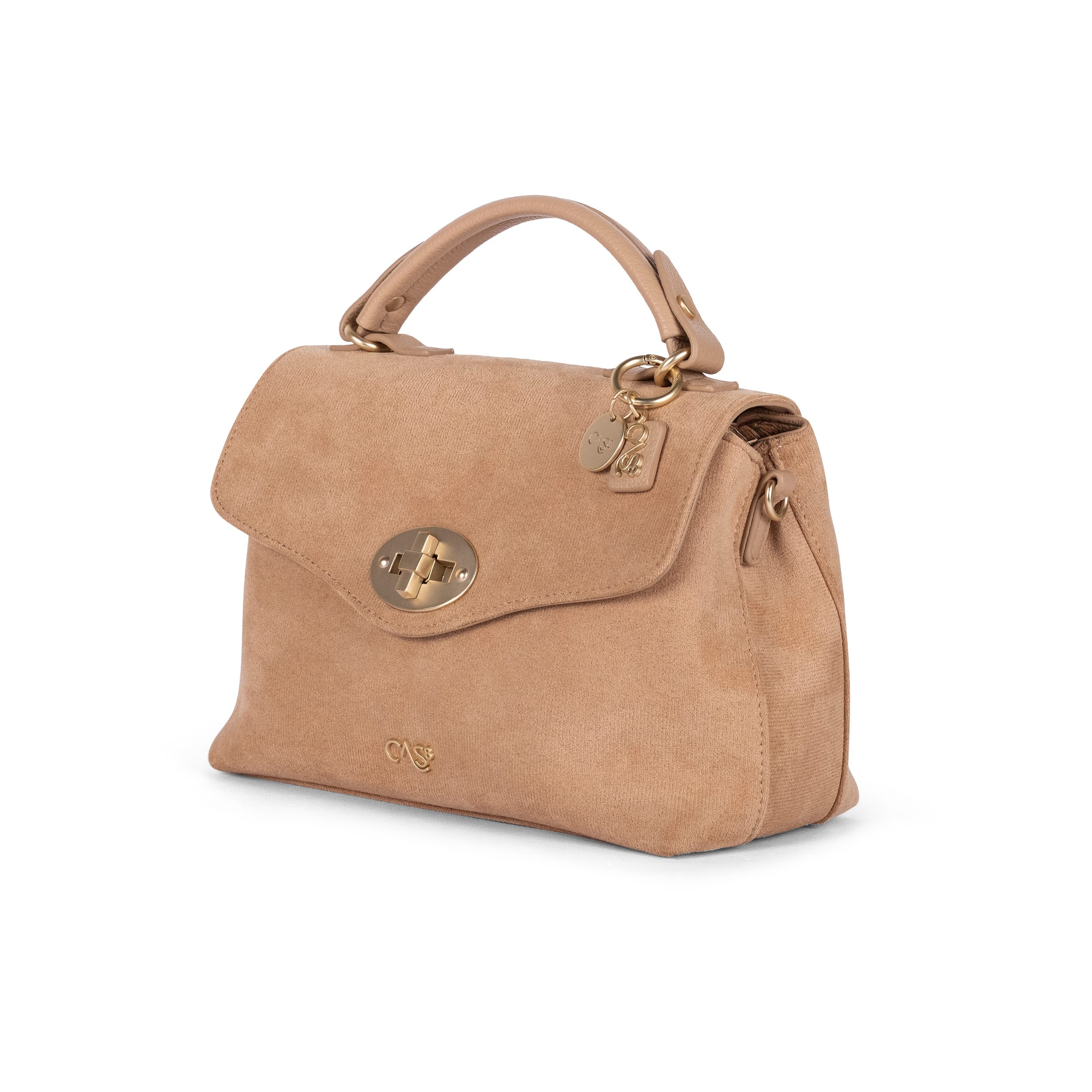 Cas8 Henkeltasche Rike 35200 A aus veganem Suede mit funktionaler Innenaufteilung