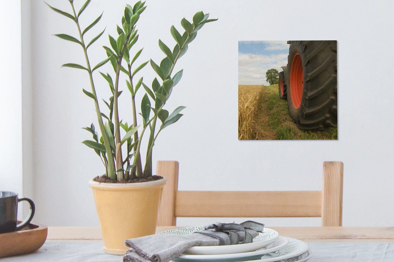 - Bilder St), Schlafzimmer OneMillionCanvasses® (1 - Wohnzimmer Räder Leinwand Traktor für Leinwandbild Weizen,