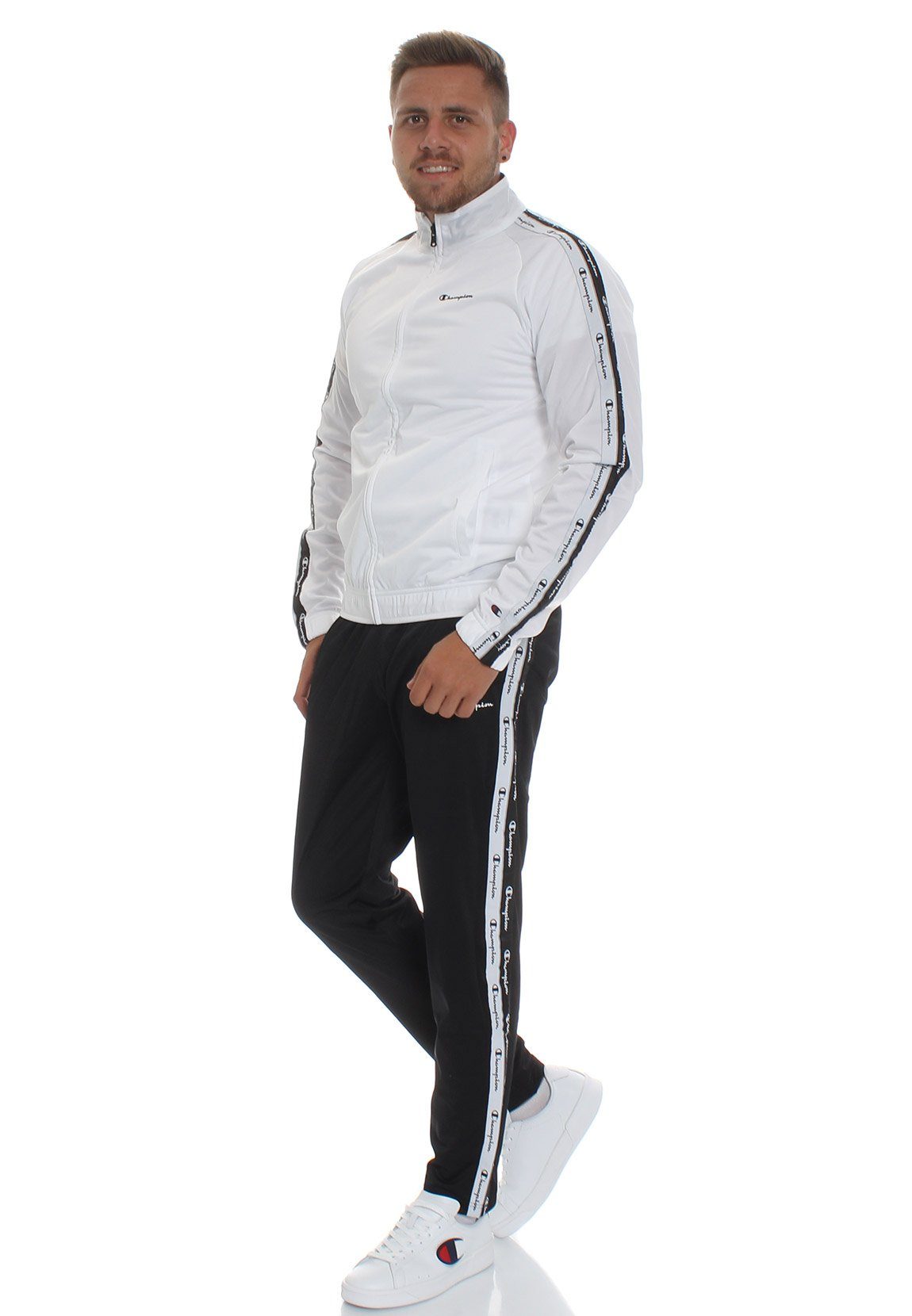 Champion Jogginghose Champion Herren Trainingsanzug 215984 WW001 WHT NBK  NBK Weiß Schwarz