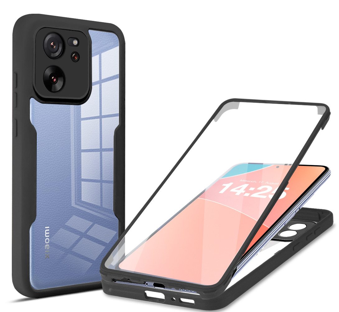 Tec-Expert Handyhülle 360 Grad Hülle für Xiaomi 13T / 13T Pro 6.67 Zoll, 6.67, Rundum Schutz Cover Case Hülle robust