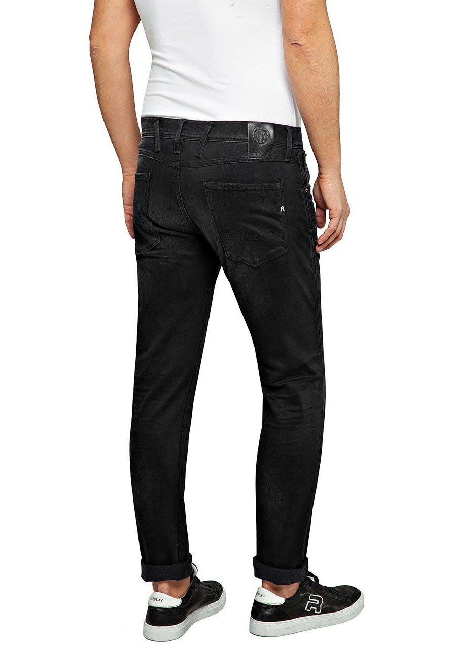 Slim-fit-Jeans Replay HYPERFLEX BIO black ANBASS