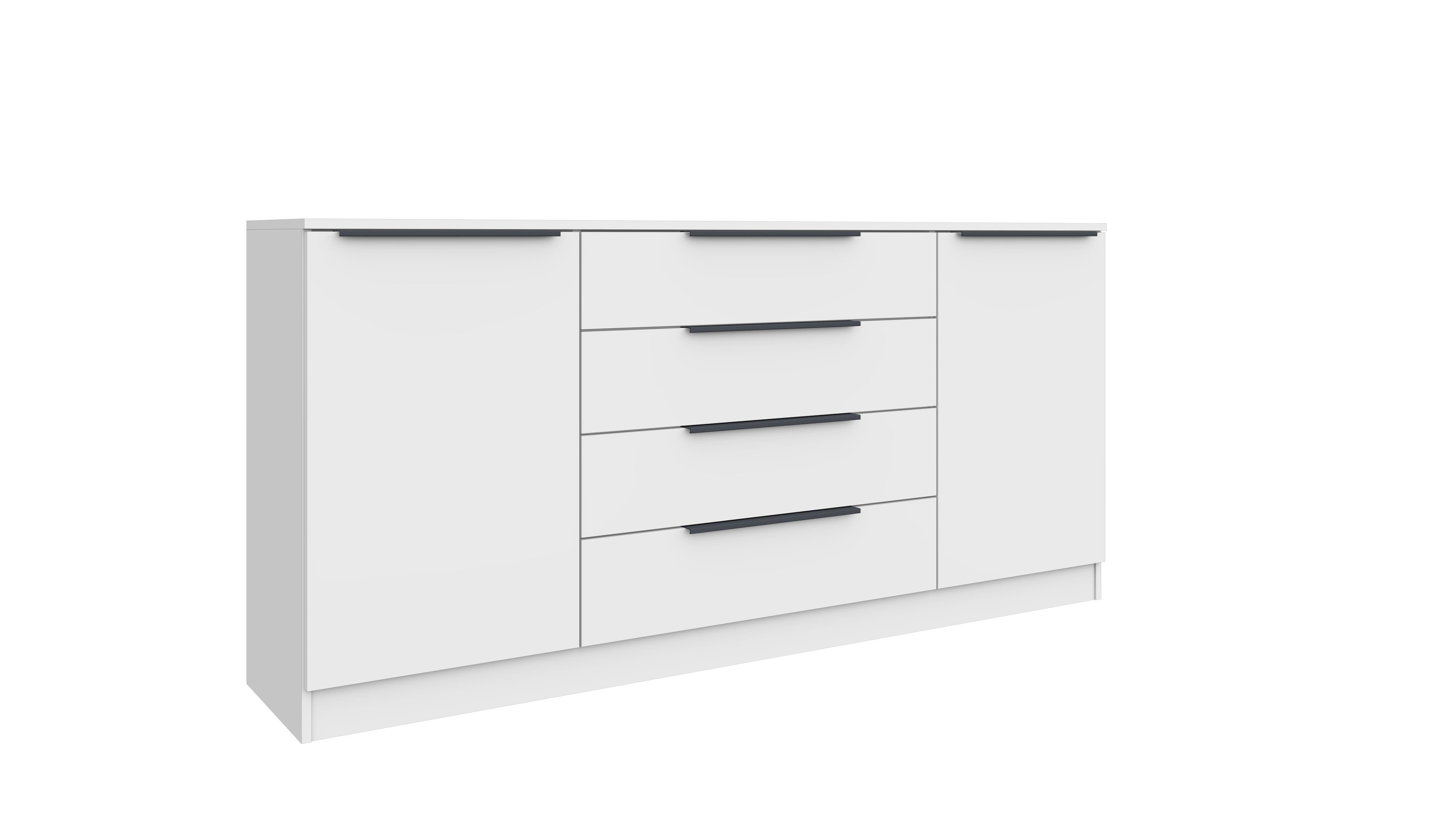 borchardt Möbel Sideboard Vaia, Breite 166cm, 4 Schubkästen weiß-matt