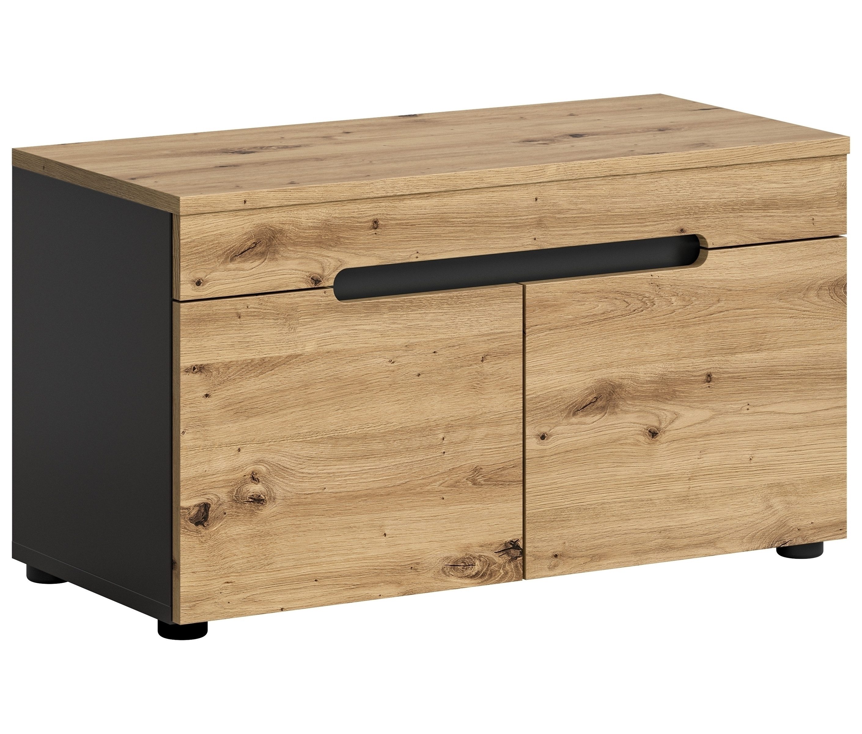 freiraum Sitzbank Canu, in Basalt Grau / Artisan - 80x45x37cm (BxHxT)