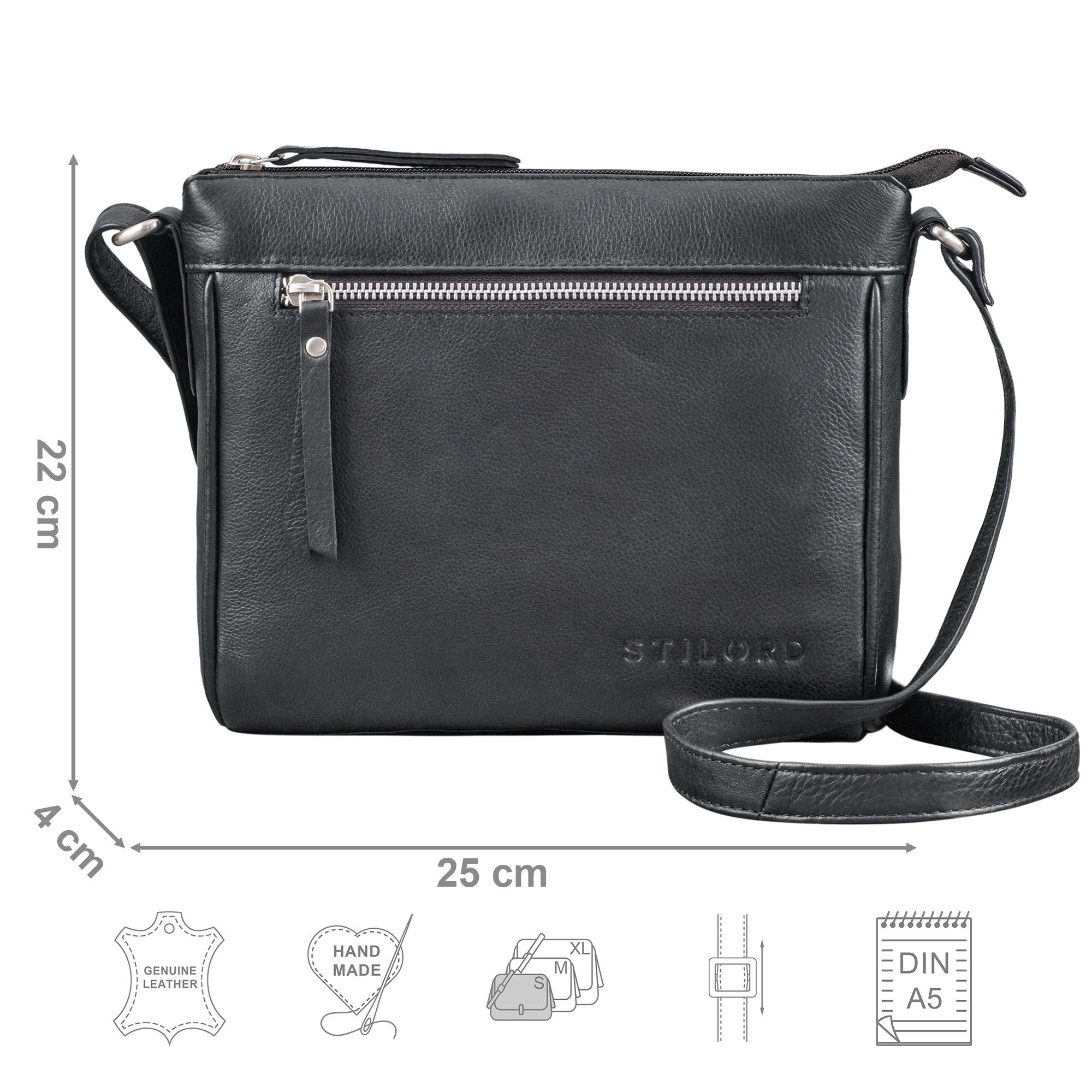 STILORD Handtasche "Mirabelle" Zeitlose Lederdatsche Handtasche Damen zum Umhängen