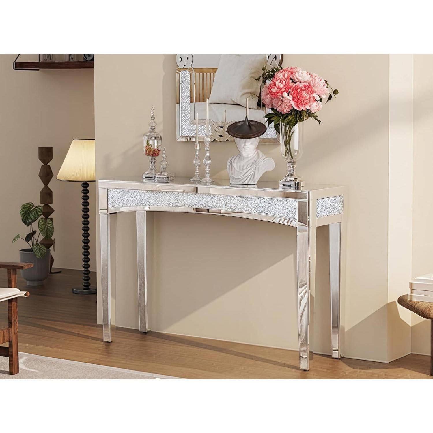 LuxusKollektion Konsolentisch Konsolentisch Flurtisch Eingangstisch Glastisch 120×35×79cm (1-St)