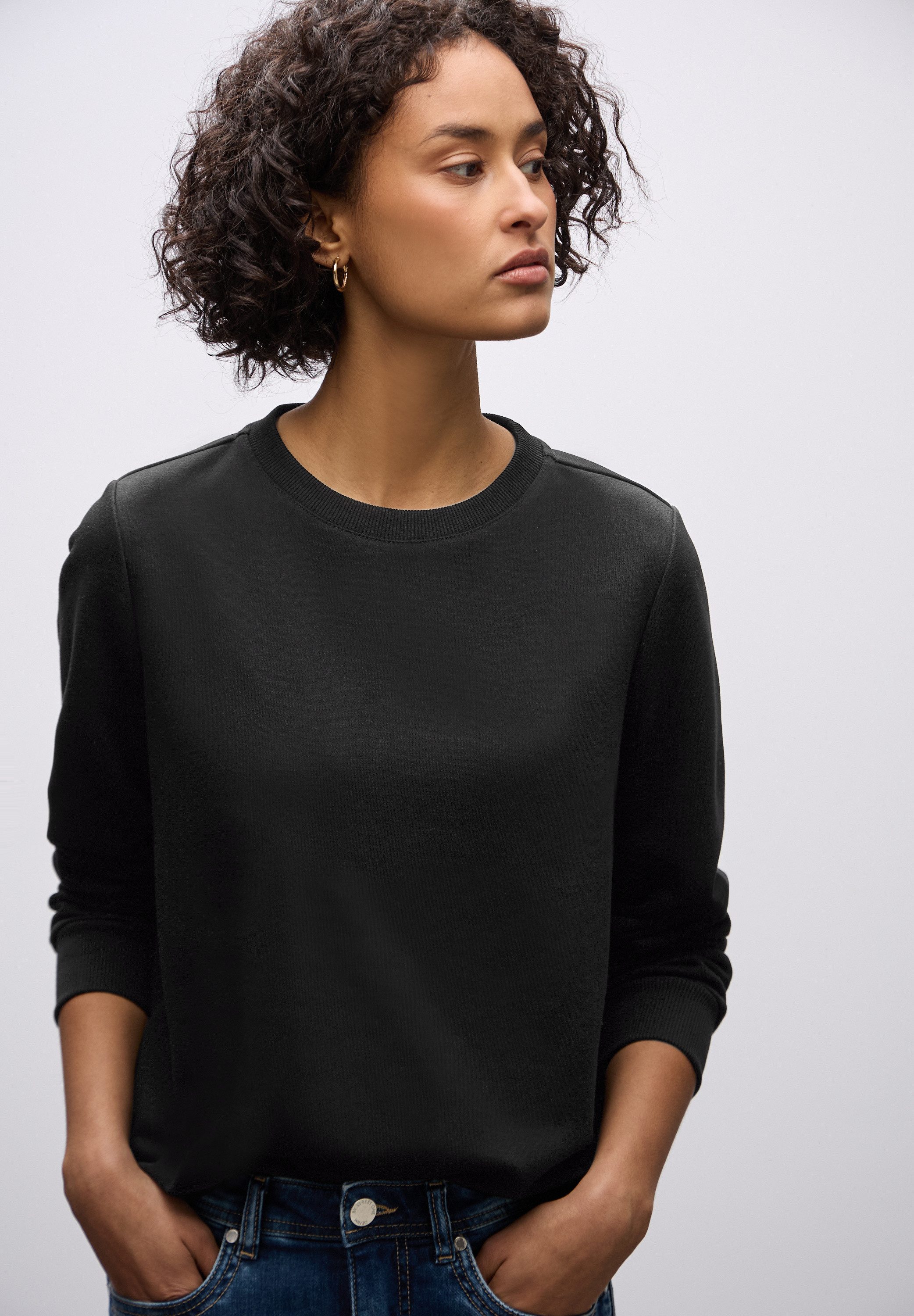 STREET ONE Sweatshirt mit Tunnelzug am Saum günstig online kaufen