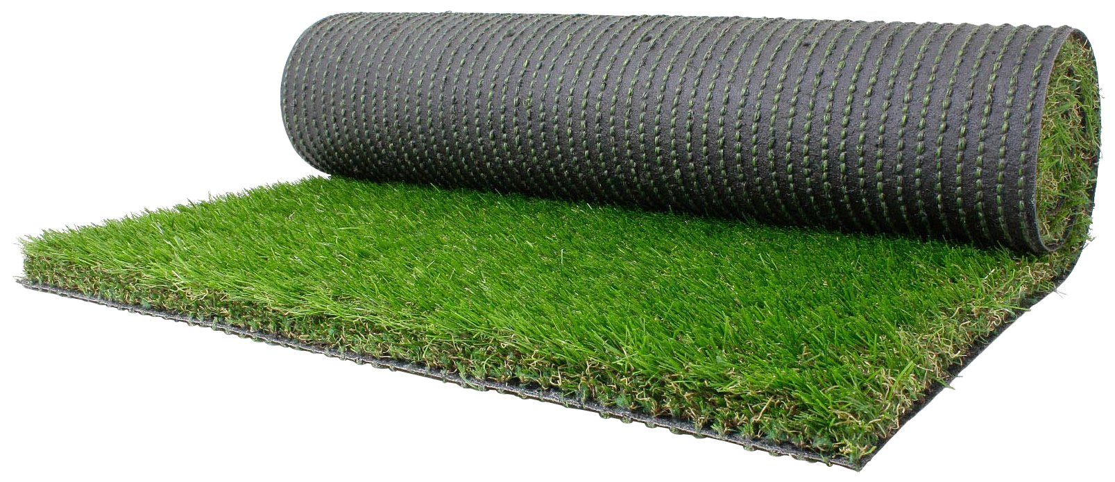 Primaflor-Ideen in Textil Kunstrasen FORESTLAND, Made in Spain, rechteckig, Höhe: 37 mm, natürliche Optik, mit Drainagefunktion, ideal für Balkon & Terrasse