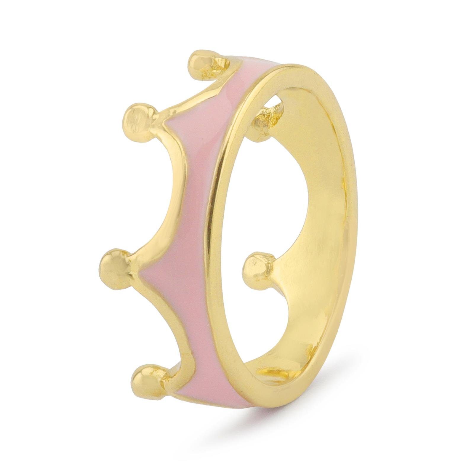 Monkimau Fingerring Damen Ring Kronen 18k Gold plattiert (Packung), 18 Karat vergoldet