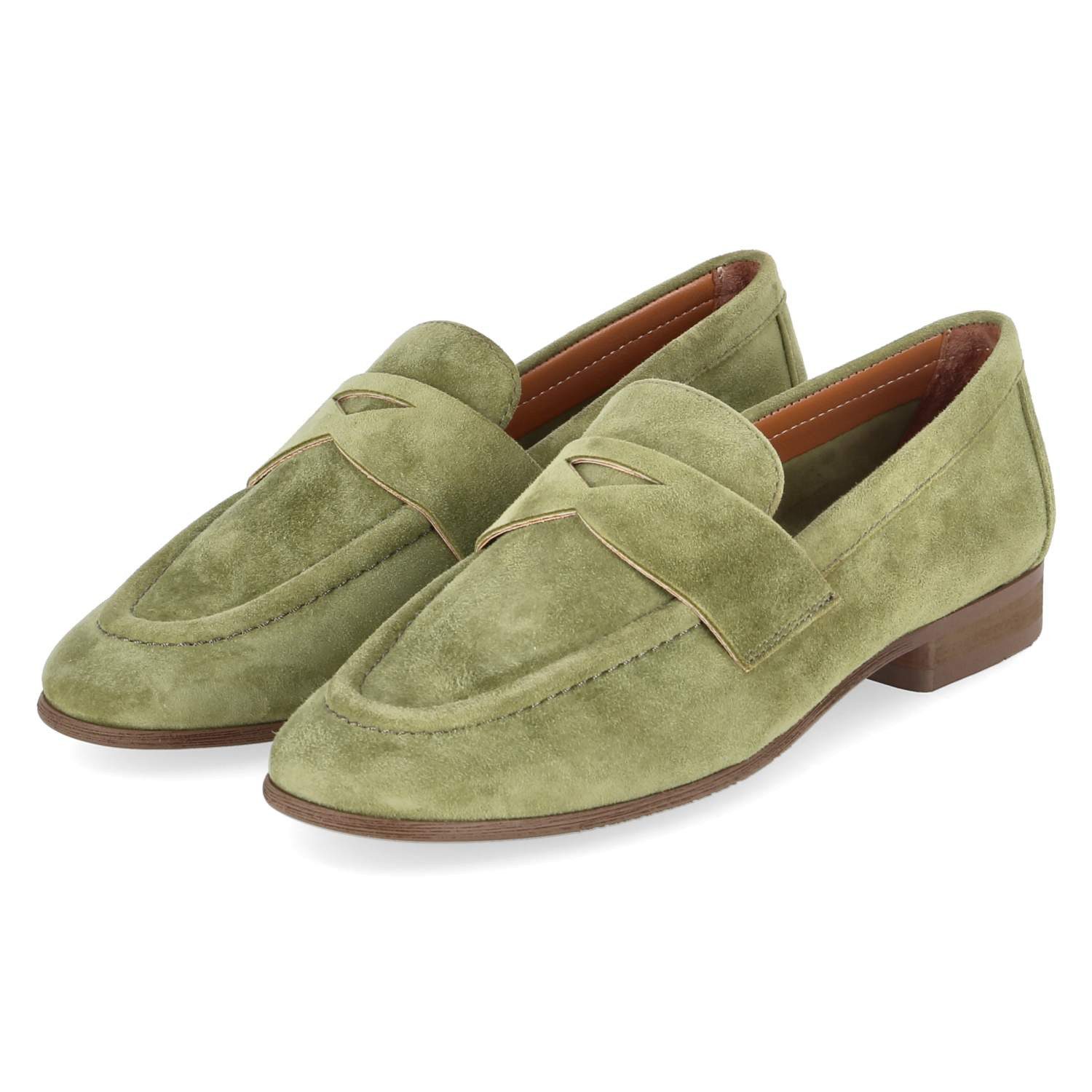 Kaerlek Kaerlek Aida 02 Kaky Damen Rauleder green Slipper