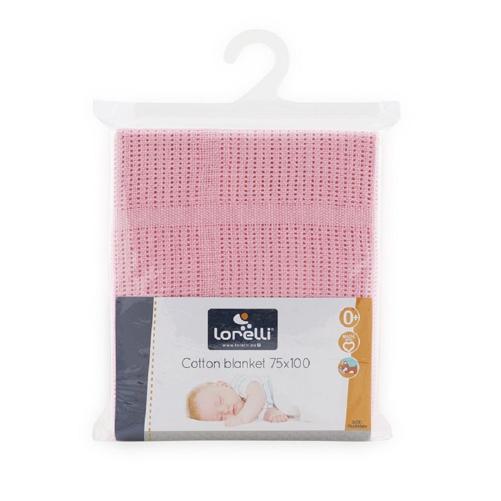 Lorelli, Kuscheldecke Babydecke 75 Baumwolle, x 100 Größe pink cm, Geburt ab Babydecke,