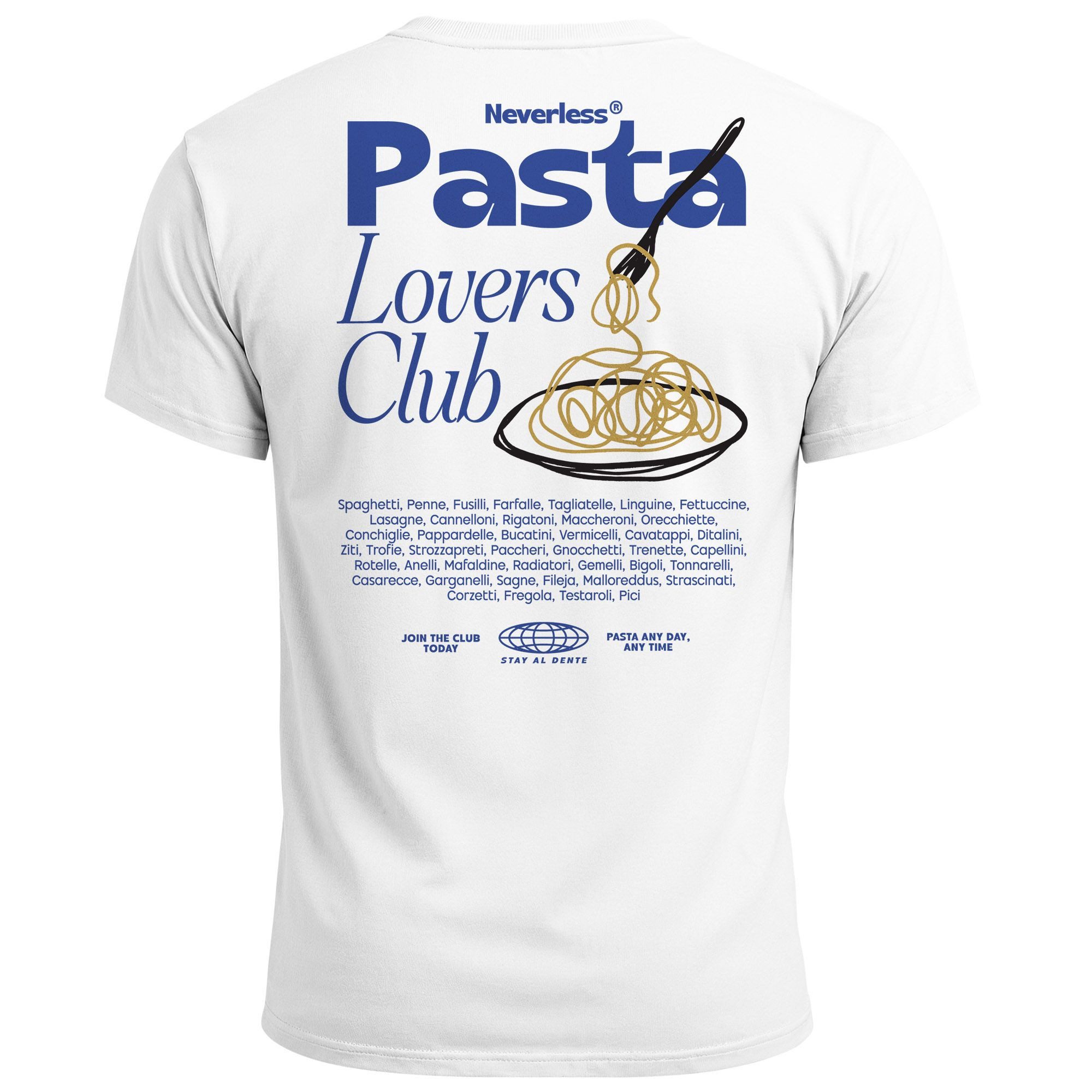 Neverless Print-Shirt Herren T-Shirt Backprint Pasta Lovers Club Nudeln Ita günstig online kaufen