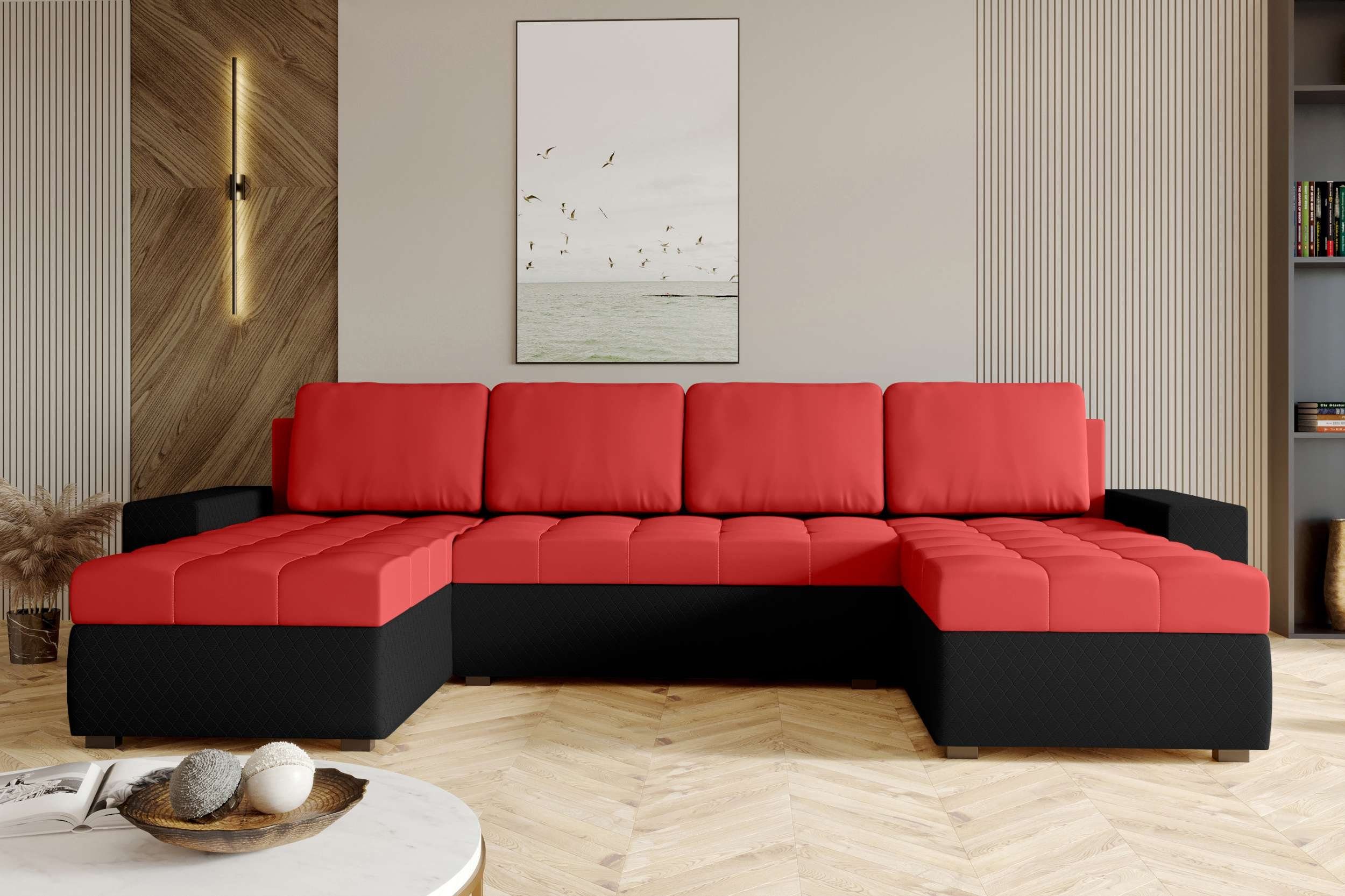 Amelia, Stylefy Modern U-Form, Bettkasten, Bettfunktion, mit Eckcouch, Sitzkomfort, Design mit Wohnlandschaft Sofa,