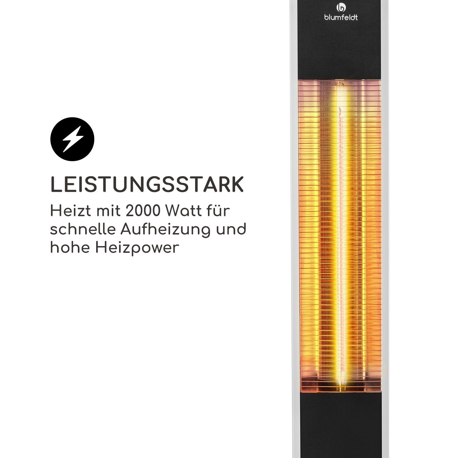 blumfeldt Terrassenstrahler Heat Guru, W, Standgerät Infrarot Infrarotheizung 2000 elektrisch Terrasse Heizstrahler