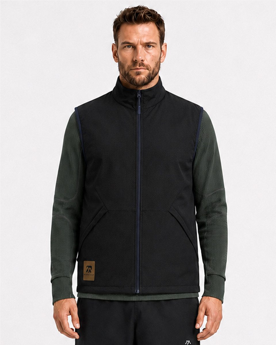 YOUTHUP Softshellweste Herren Fleeceweste mit Troyer-Kragen - warm & elastisch