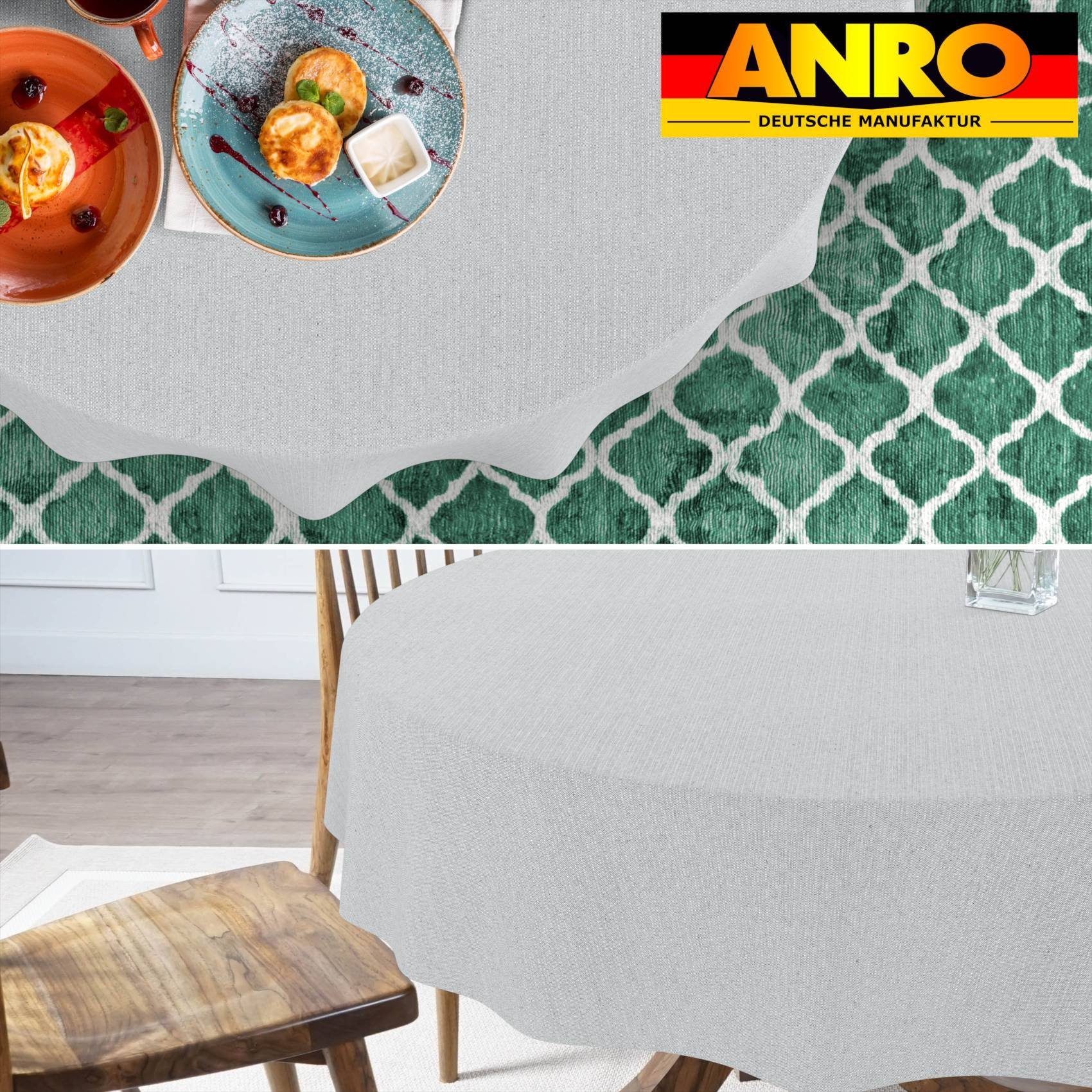 ANRO Tischdecke Hochwertig Tischwäsche mit Beschichtung (Einzelstück 1-tlg), Premium TEFLON und 2-Fache Acryl Beschichtung