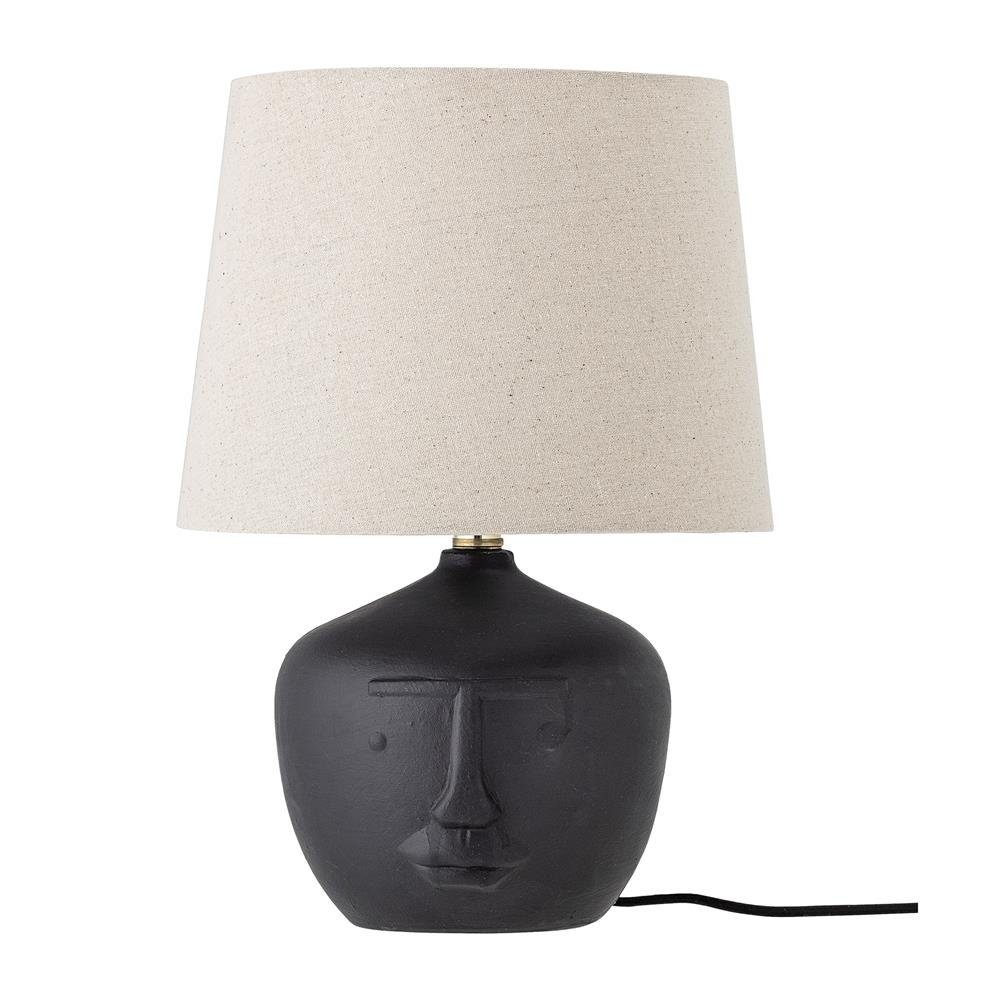 Bloomingville Nachttischlampe Matheo, Tischleuchte, Schwarz, Terracotta, mit Gesicht, dänisches Design