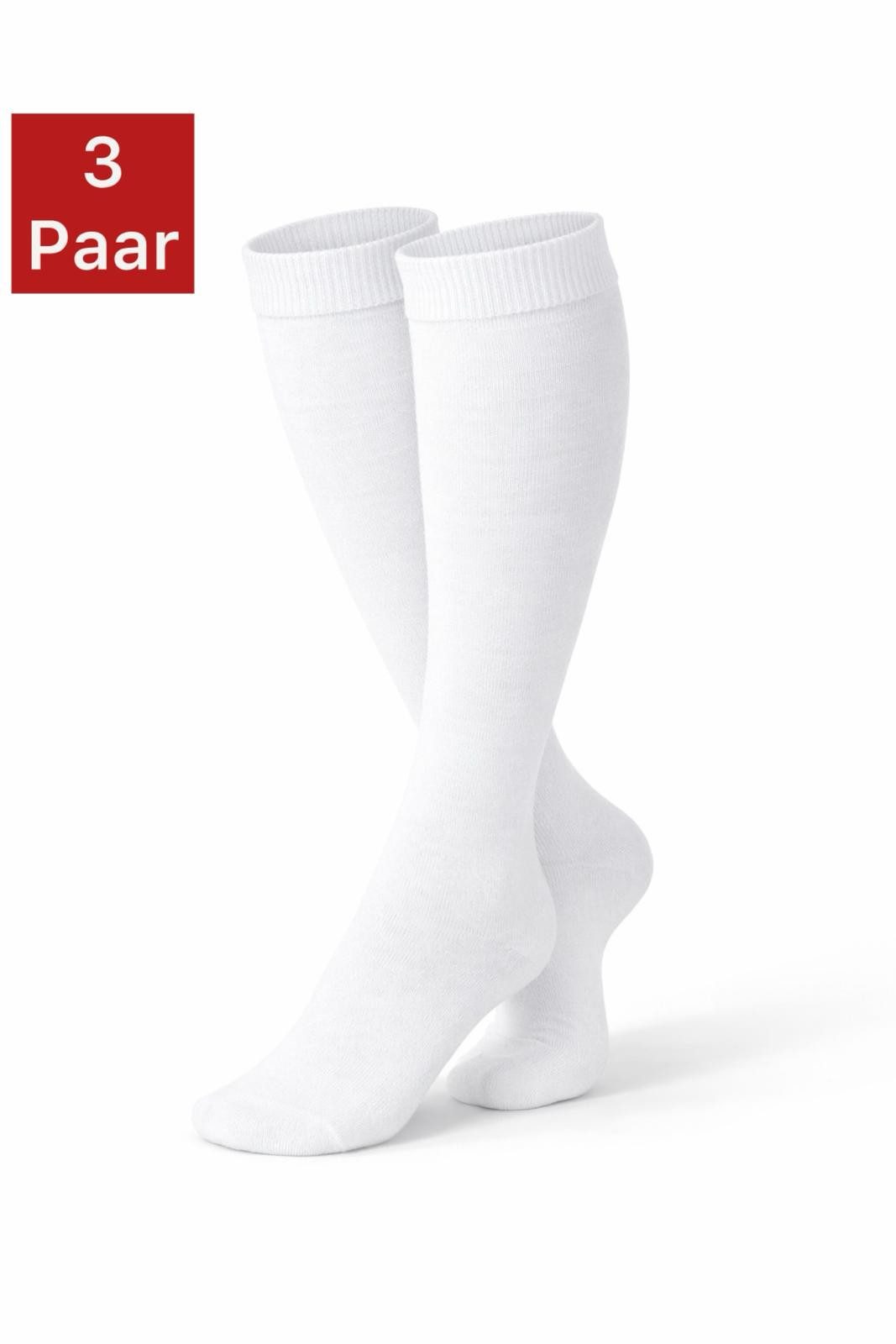 NERS Kniestrümpfe für Kinder (3 Paar) aus Baumwolle Ohne drückende Naht, Komfortbund (3-Paar, 3 Paar) Für Mädchen und Jungen, atmungsaktiv, hautfreundlich