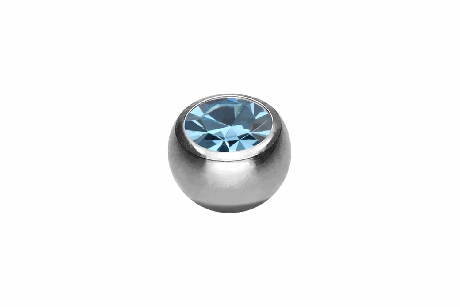 Piercing-Set Chirurgenstahl Schraubkugel mit Seitengewinde KRISTALL