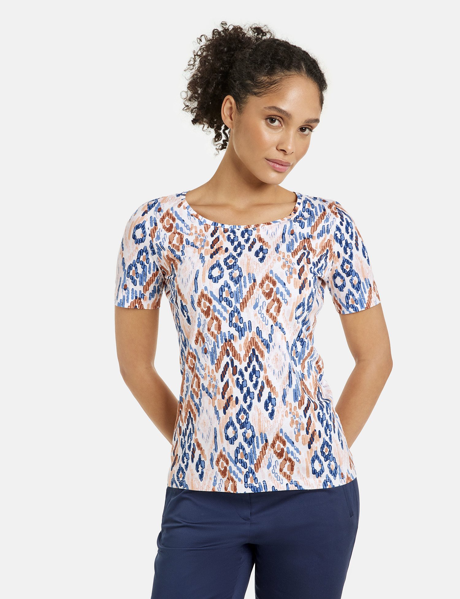 GERRY WEBER Kurzarmshirt T-Shirt mit Allover-Muster