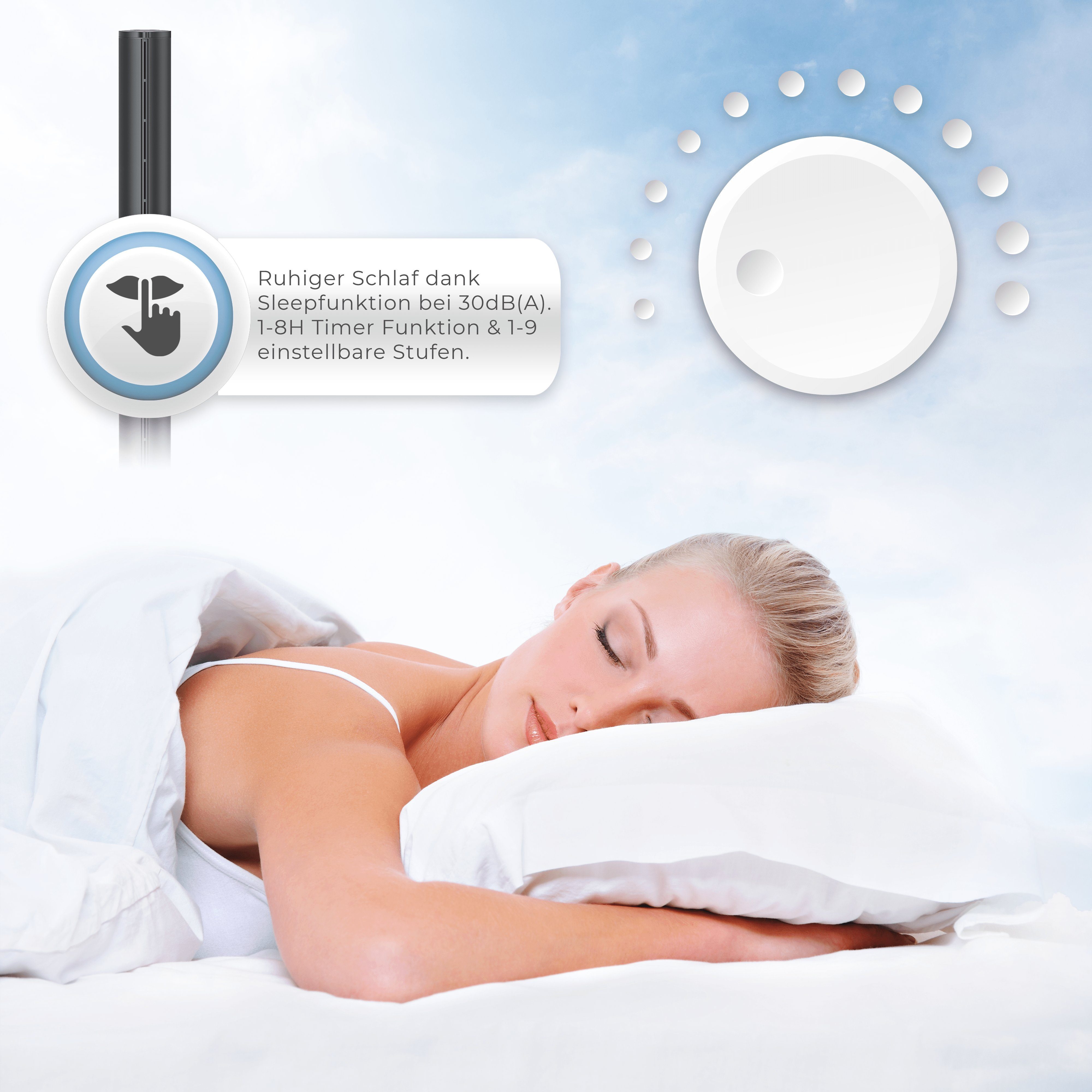 Kältebringer Turmventilator KBSV, mit Fernbedienung, WIFI/App Steuerung. UV-Filter