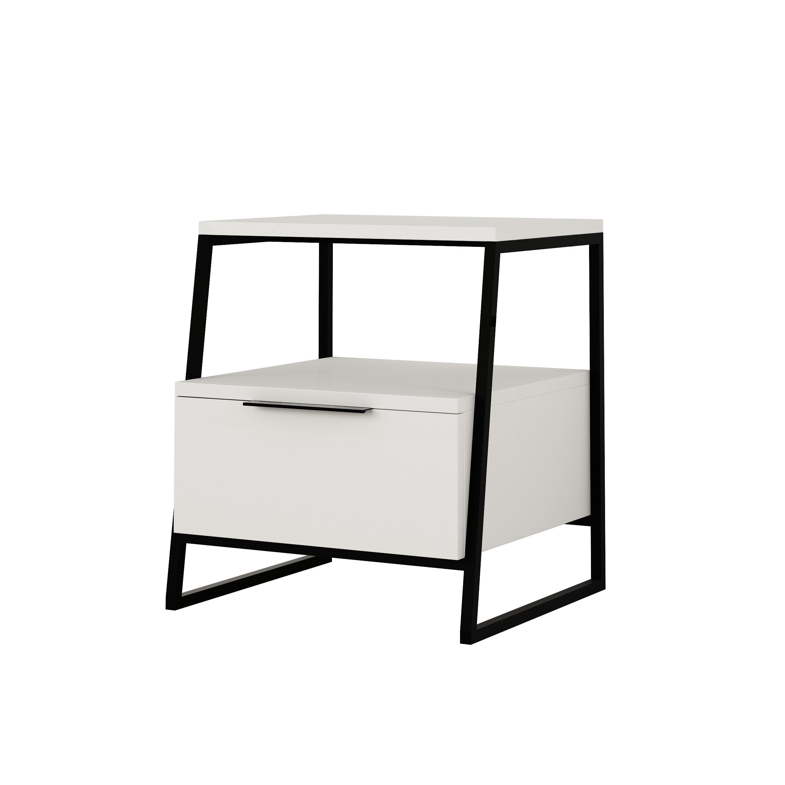 cm Tisch), Weiß x 50 41 45 Nachttisch, x Moderner Nachttisch (1 Pal Decortie
