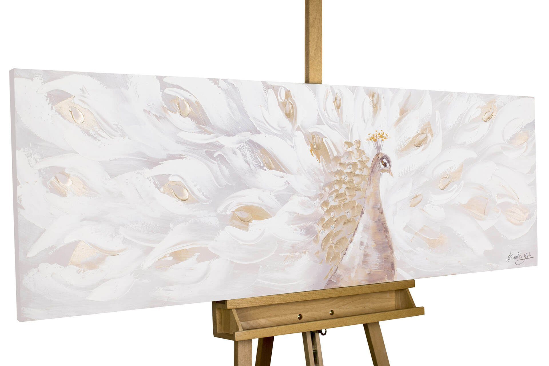 KUNSTLOFT Gemälde Legendary 150x50 cm, Leinwandbild 100% HANDGEMALT Wandbild Wohnzimmer