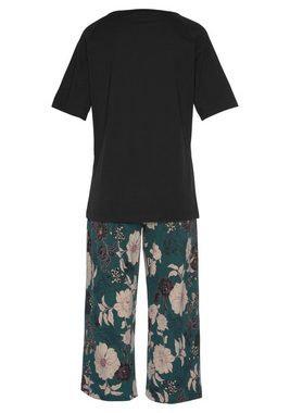 s.Oliver Capri-Pyjama (2 tlg) mit geblümter 3/4-Culotte