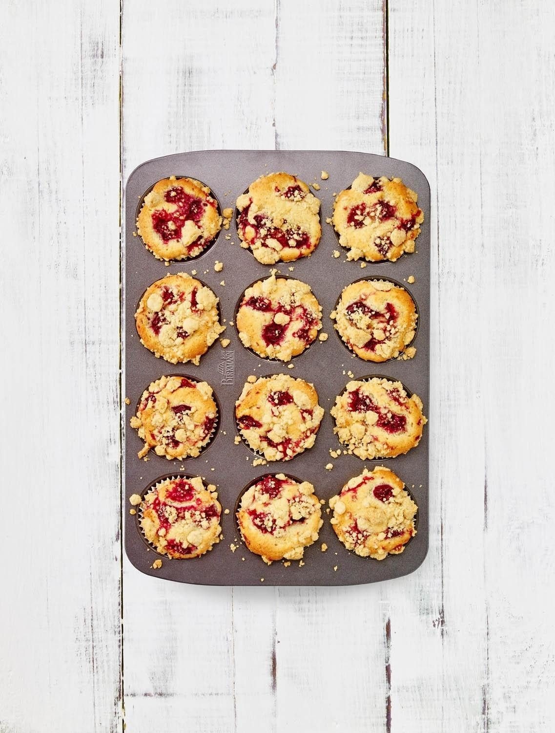 Birkmann Muffinform EASY BAKING, 37 x 26 cm, Grau, Karbonstahl, antihaftbeschichtet