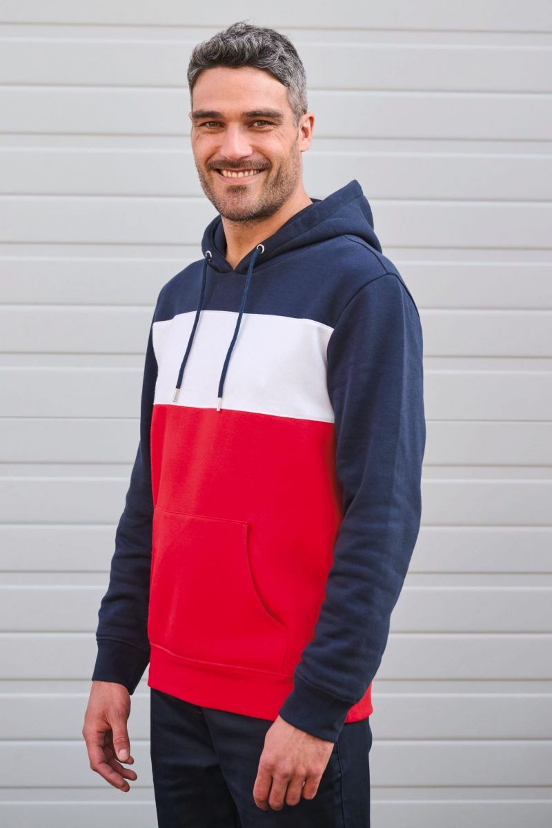 Kariban Kapuzenpullover Dreifarbiges Kapuzensweatshirt, Unisex