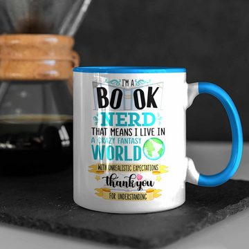 Trendation Tasse Trendation - Lesen Kaffeetasse Leseratte Geschenkidee Buch Leser Tasse mit Spruch Bücherwurm