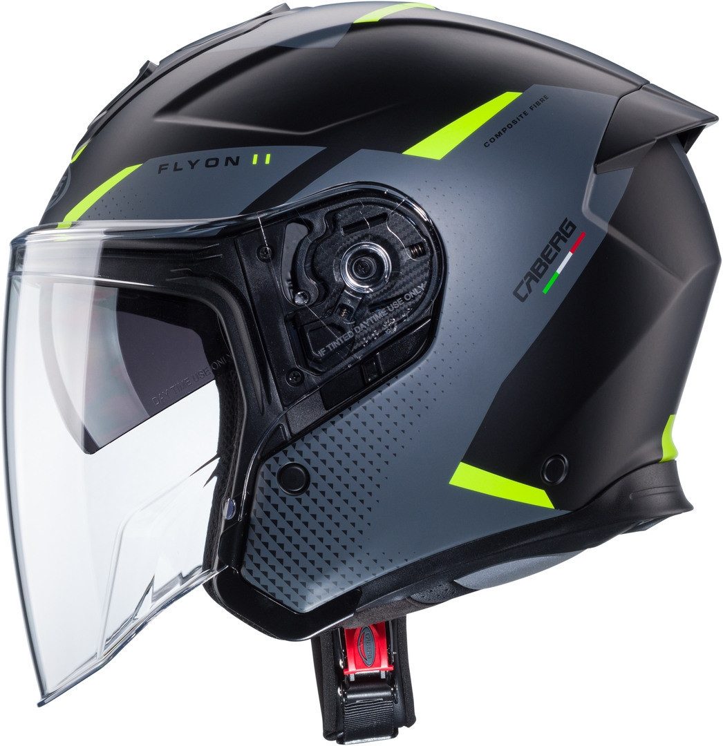 Caberg Motorradhelm Flyon II Boss Jethelm, Vorbereitet Für Kommunikationssystem,integriertes Sonnenvisier