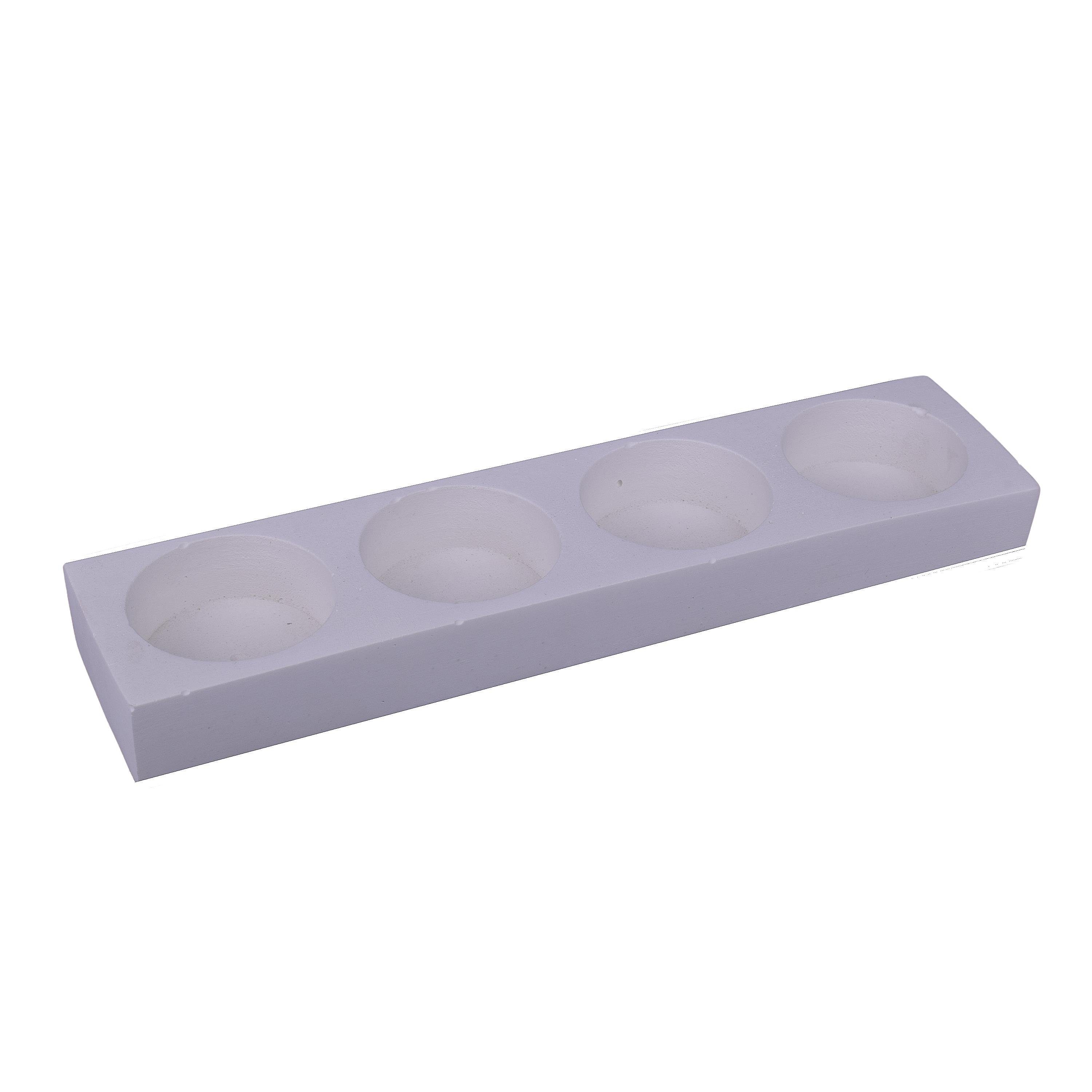 Teelicht-Tablett Deko 4er (Packung) weiß TIVENDIS Beton 20x4,5cm Teelichthalter